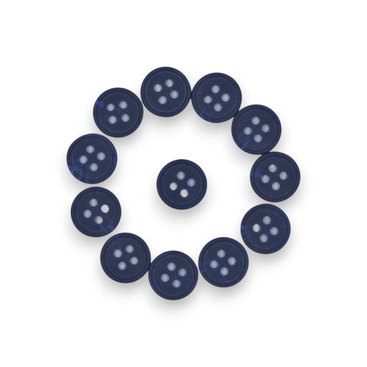 Round Rim 4 Hole Dark Blue Colour Fancy Shirt Buttons