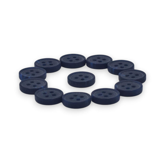 Round Rim 4 Hole Dark Blue Colour Fancy Shirt Buttons