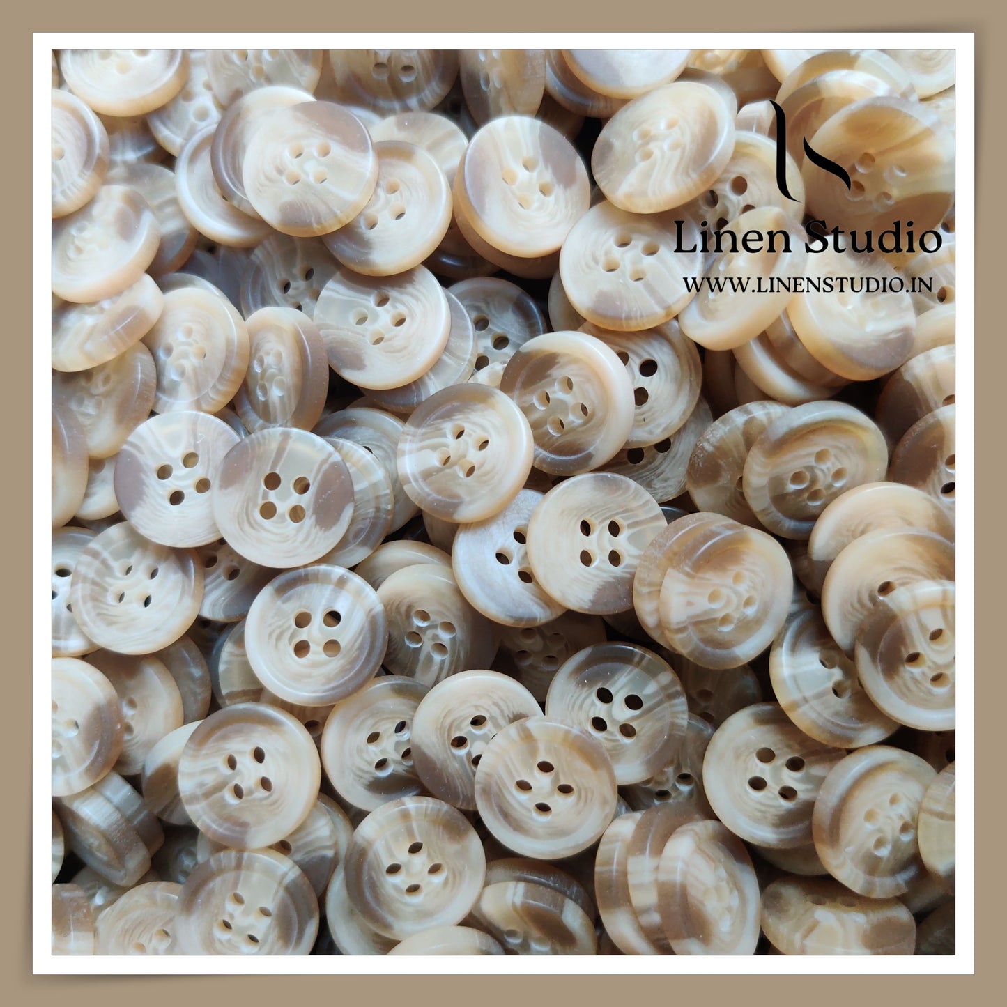 Round Rim 4 Hole Rod Shirt Buttons - P37M SG001 24L