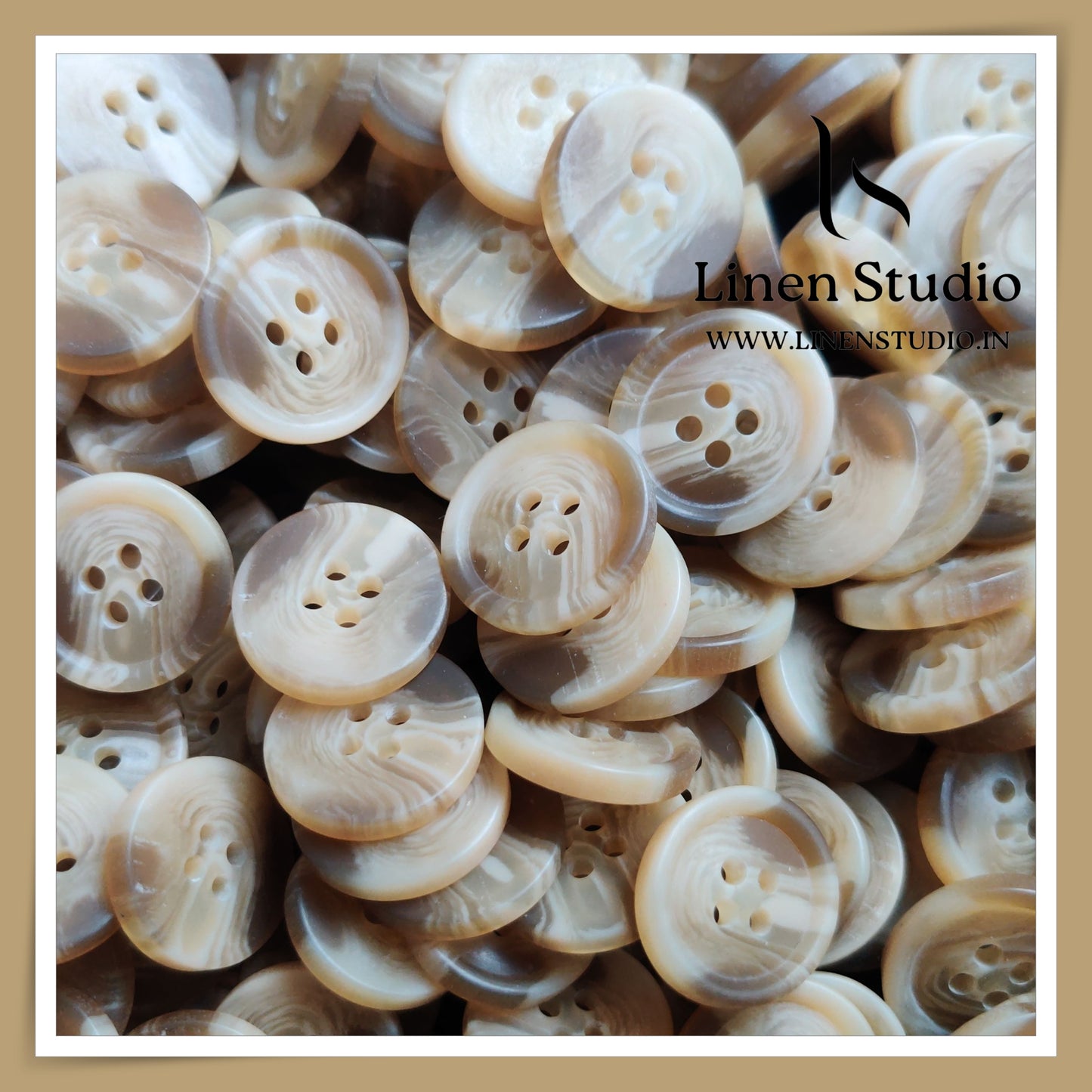 Round Rim 4 Hole Rod Shirt Buttons - P37M SG001 28L(1)