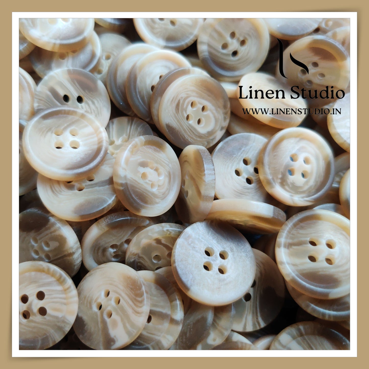 Round Rim 4 Hole Rod Shirt Buttons - P37M SG001 32L