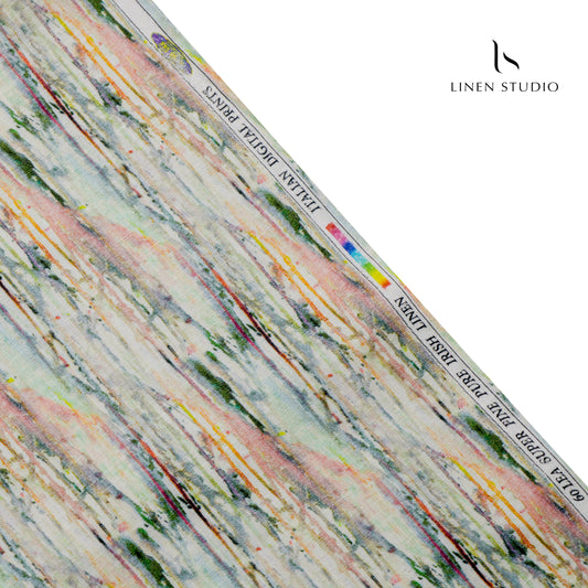 60 Lea Digital Printed Irish Linen Shirting - 0857 (30% SALE)