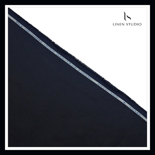 Burgoyne Pure Linen 25 Lea Suiting - Dark Navy (Fastest Selling)