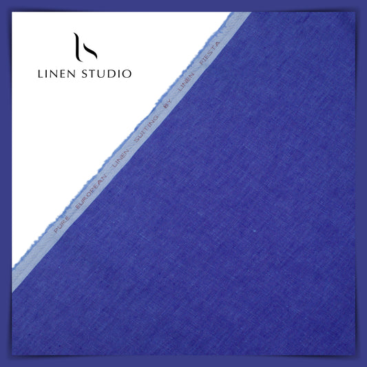 Pure Linen Suiting - Lapis Blue - Linen Studio