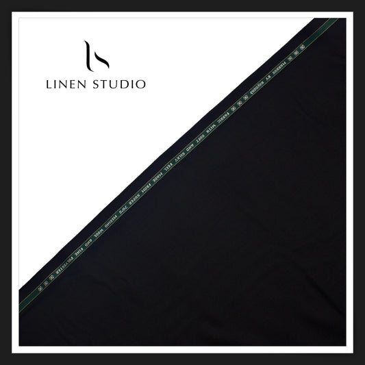 Raymond Markus - 70's Australian Merino Wool blended Suiting - Jet Black - Linen Studio