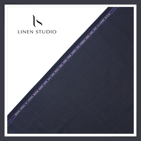 Raymond Markus - 70's Australian Merino Wool blended Suiting - Yankees Blue - Linen Studio