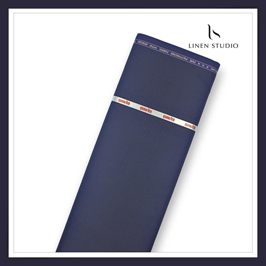 Raymond Fine PolyViscose Wrinkle Free Suiting - Dobby Blue (NEW) (Zoom In)