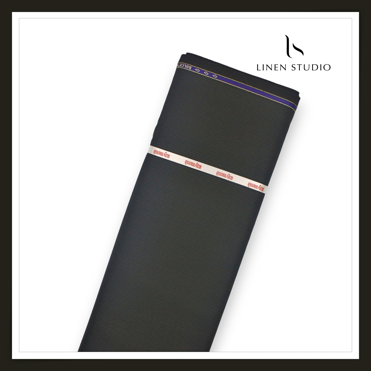 Raymond Poly Wool Blended Suiting - Black Thin Stripes (NEW) (Fastest Selling)