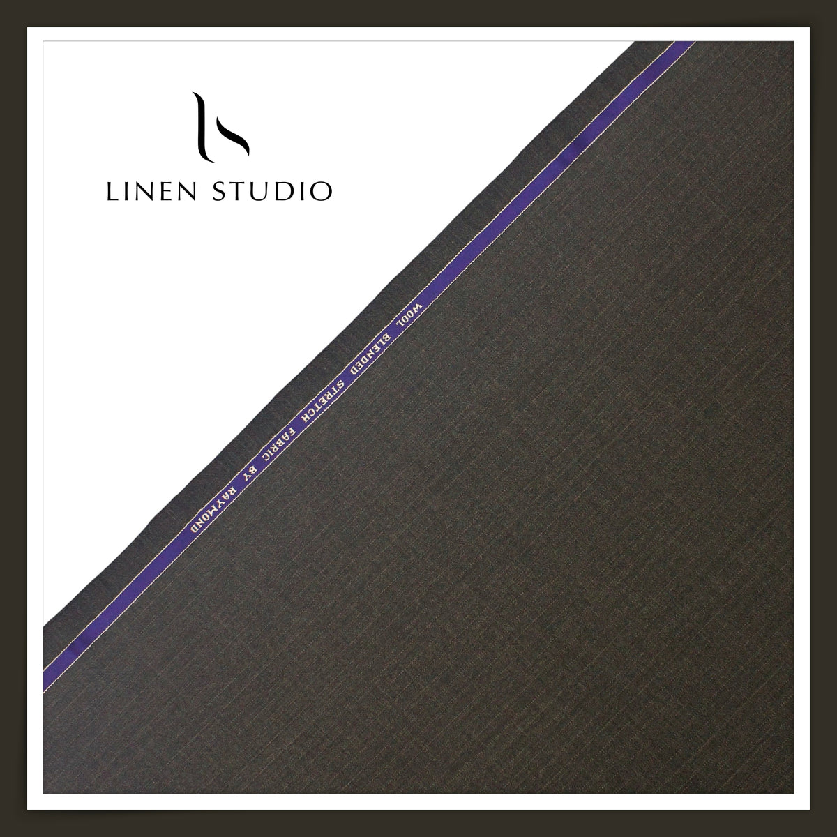 Raymond Poly Wool Lycra Blended Suiting - Elephant Grey Subtle Stripes (NEW) (STRETCH)