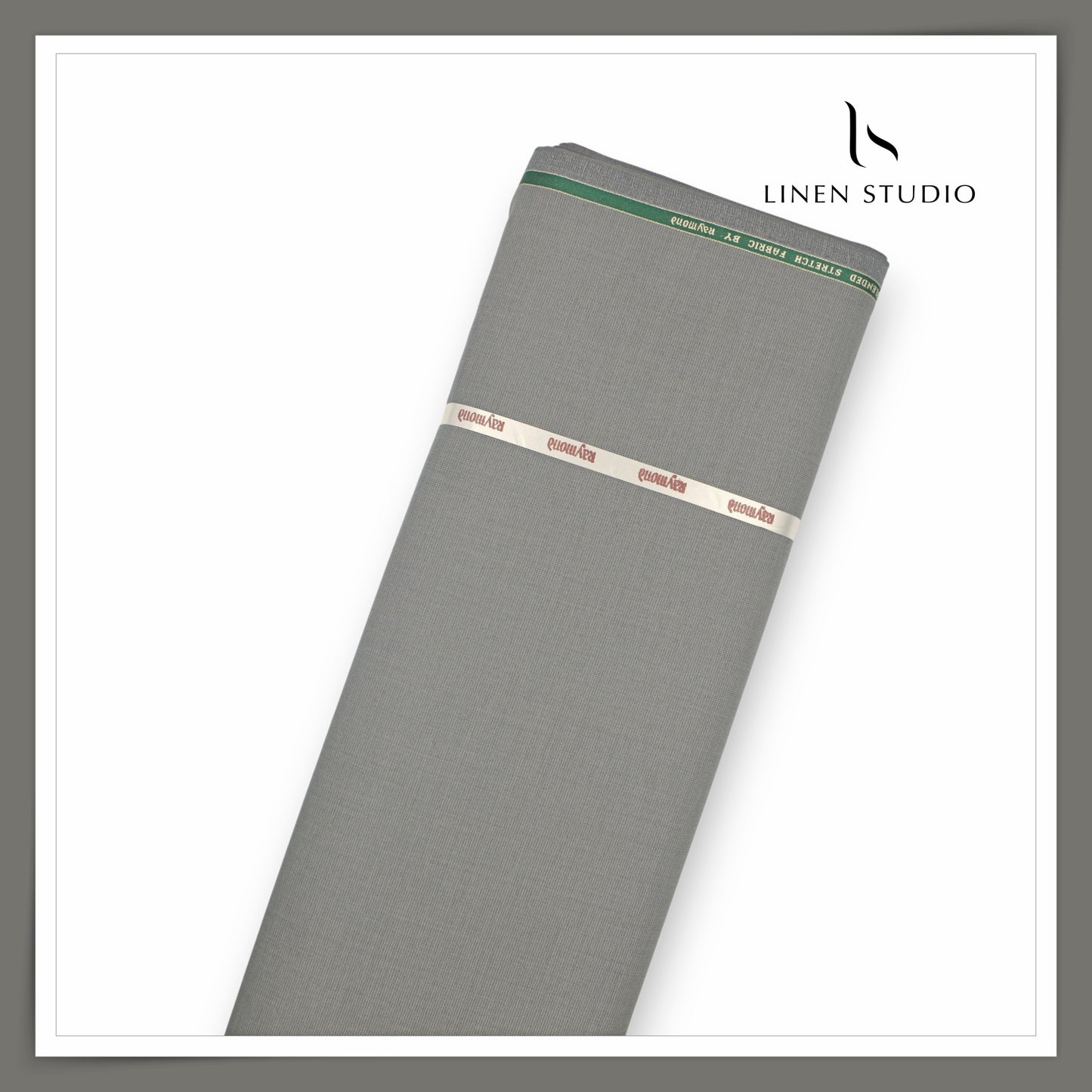 Raymond Poly Wool Spandex Blended Suiting - Grey Dobby (NEW) (STRETCH)