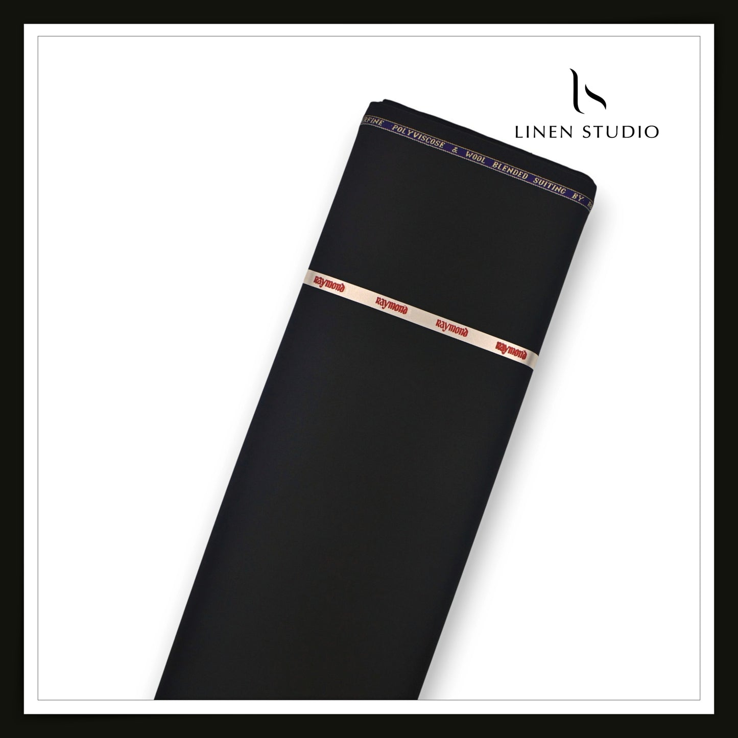 Raymond Poly Wool Blended Suiting - Plain Weave Jet Black (NEW)