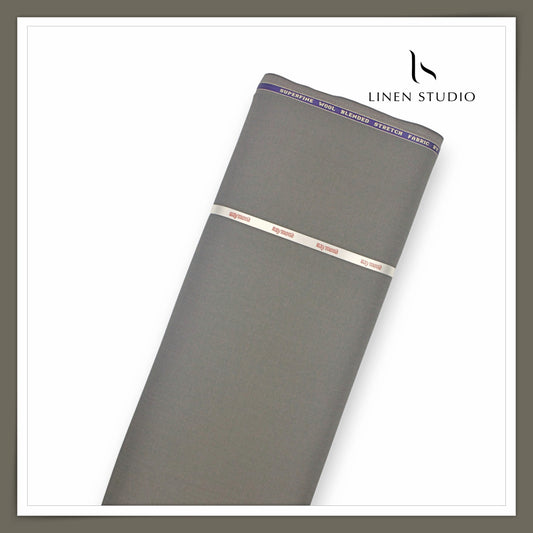 Raymond Poly Wool Spandex Blended Suiting - Cement Grey (NEW) (STRETCH)