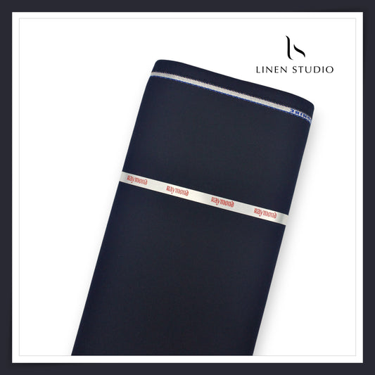 Raymonds Sapphire Wool Blend Suiting - Dark Navy Blue (Thick Shiny Matty) (Highest Selling)