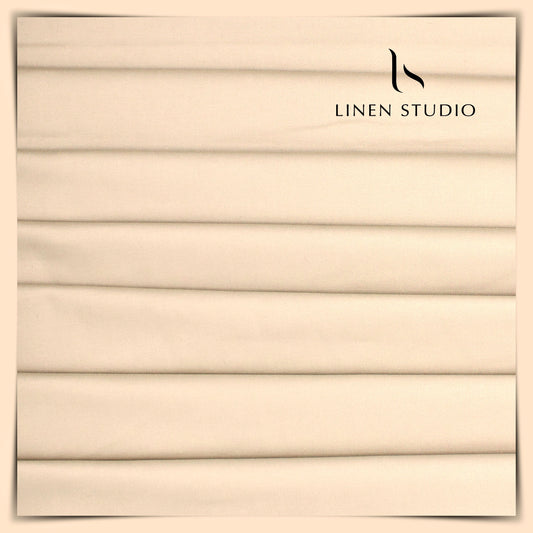 Premium Giza Cotton Satin Lycra Suiting - Light Apricot (98% Cotton 2% Lycra)