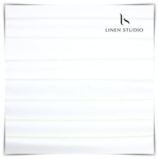 100% Giza Cotton Stretchable Suiting - White - Linen Studio