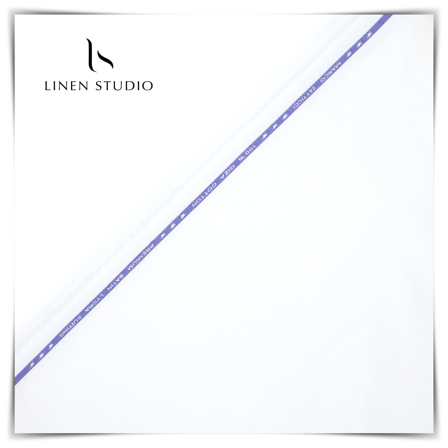 100% Giza Cotton Stretchable Suiting - White - Linen Studio