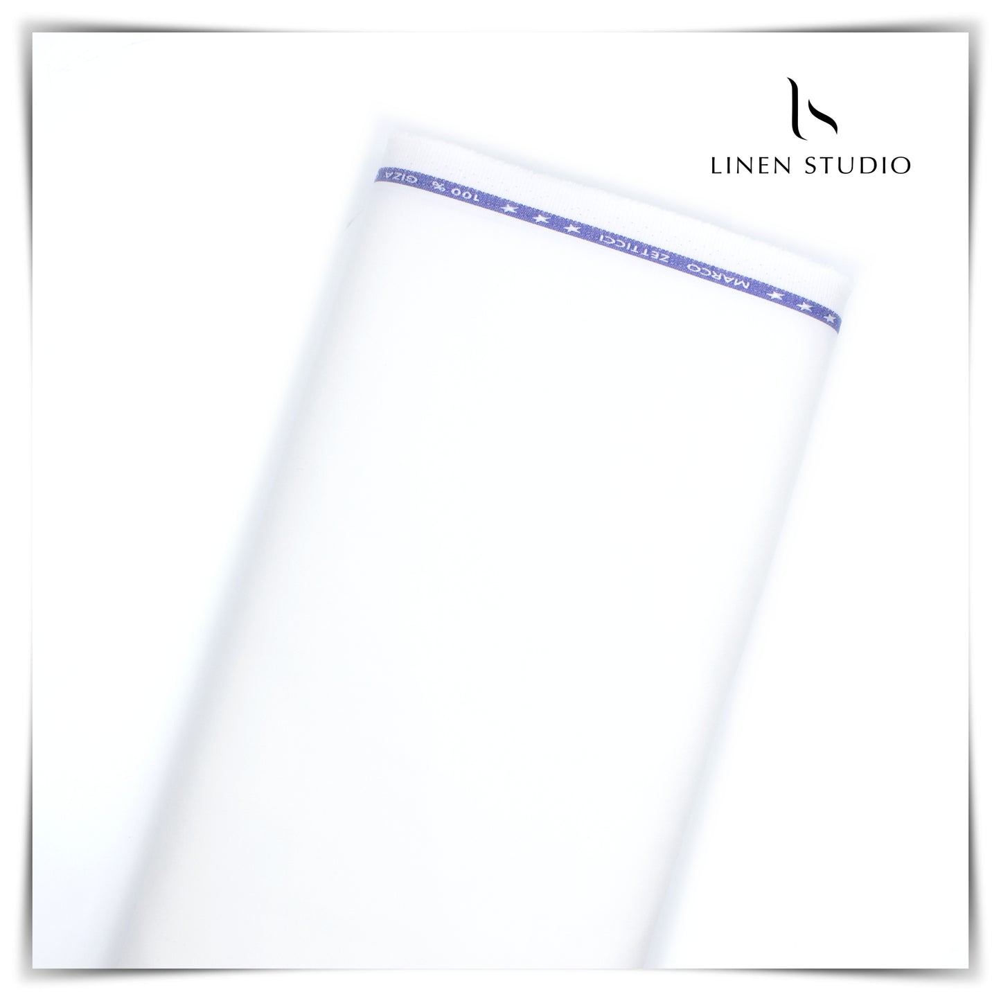 100% Giza Cotton Stretchable Suiting - White - Linen Studio