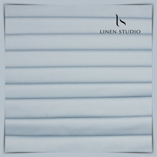 Premium Giza Cotton Satin Lycra Suiting - French Heather Blue (98% Cotton 2% Lycra)