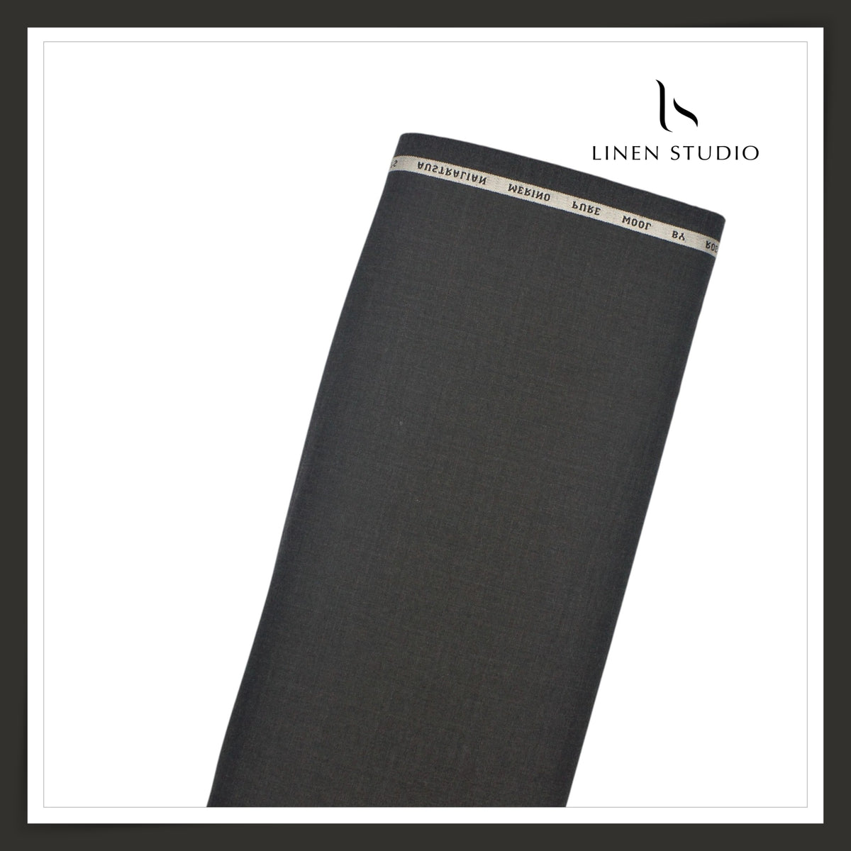Roger La Viale 100% Pure 120's Australian Merino Wool Suiting - Elephant Grey Crosshatch Texture (NEW)