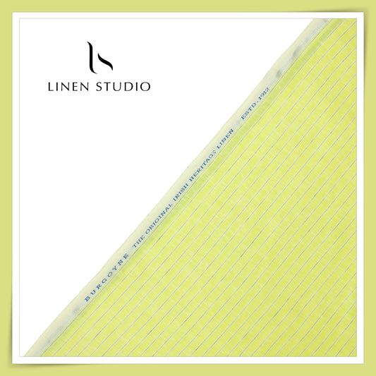 Burgoyne 60 Lea Pure Linen Shirting - Jasmine Yellow Stripes (NEW)