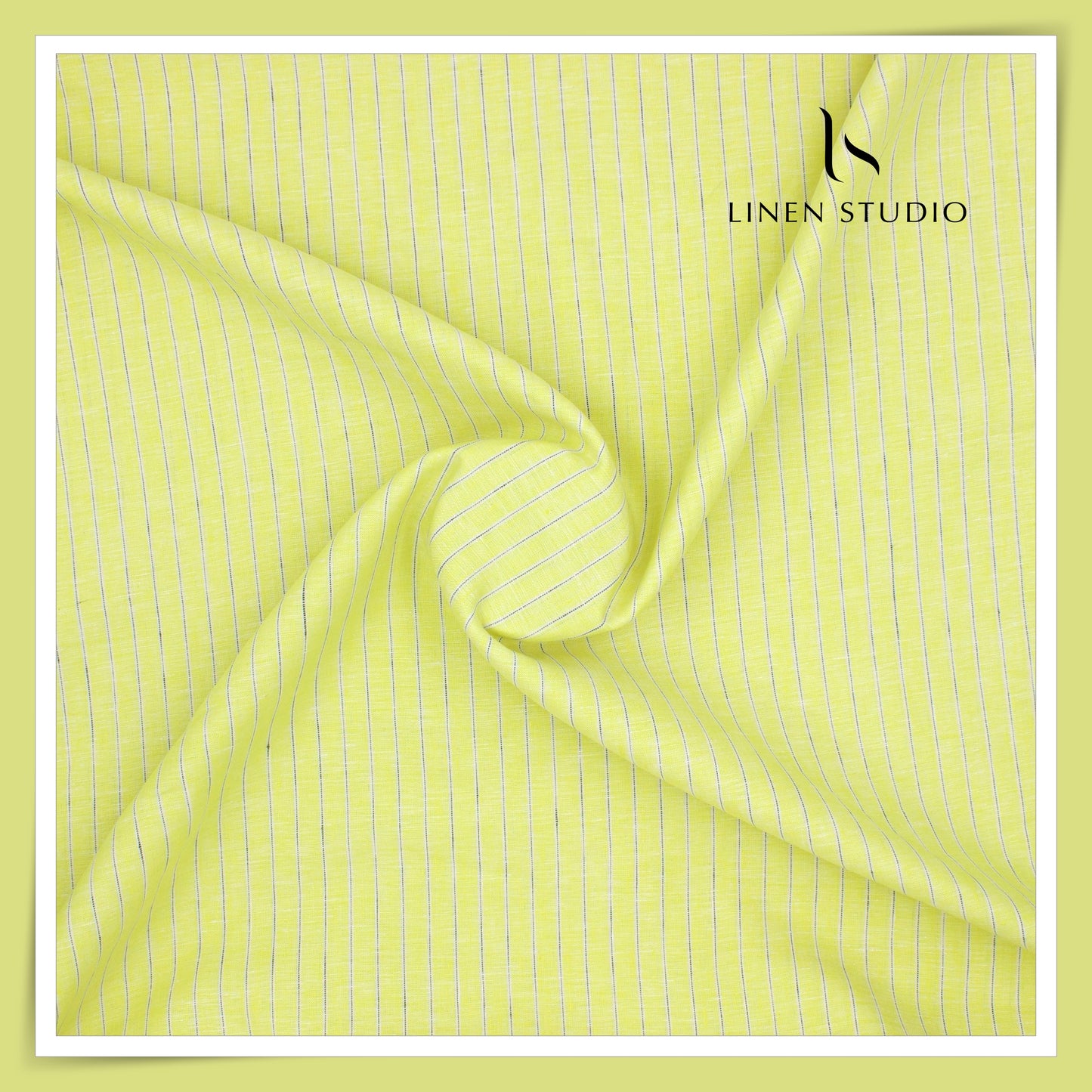 Burgoyne 60 Lea Pure Linen Shirting - Jasmine Yellow Stripes (NEW)