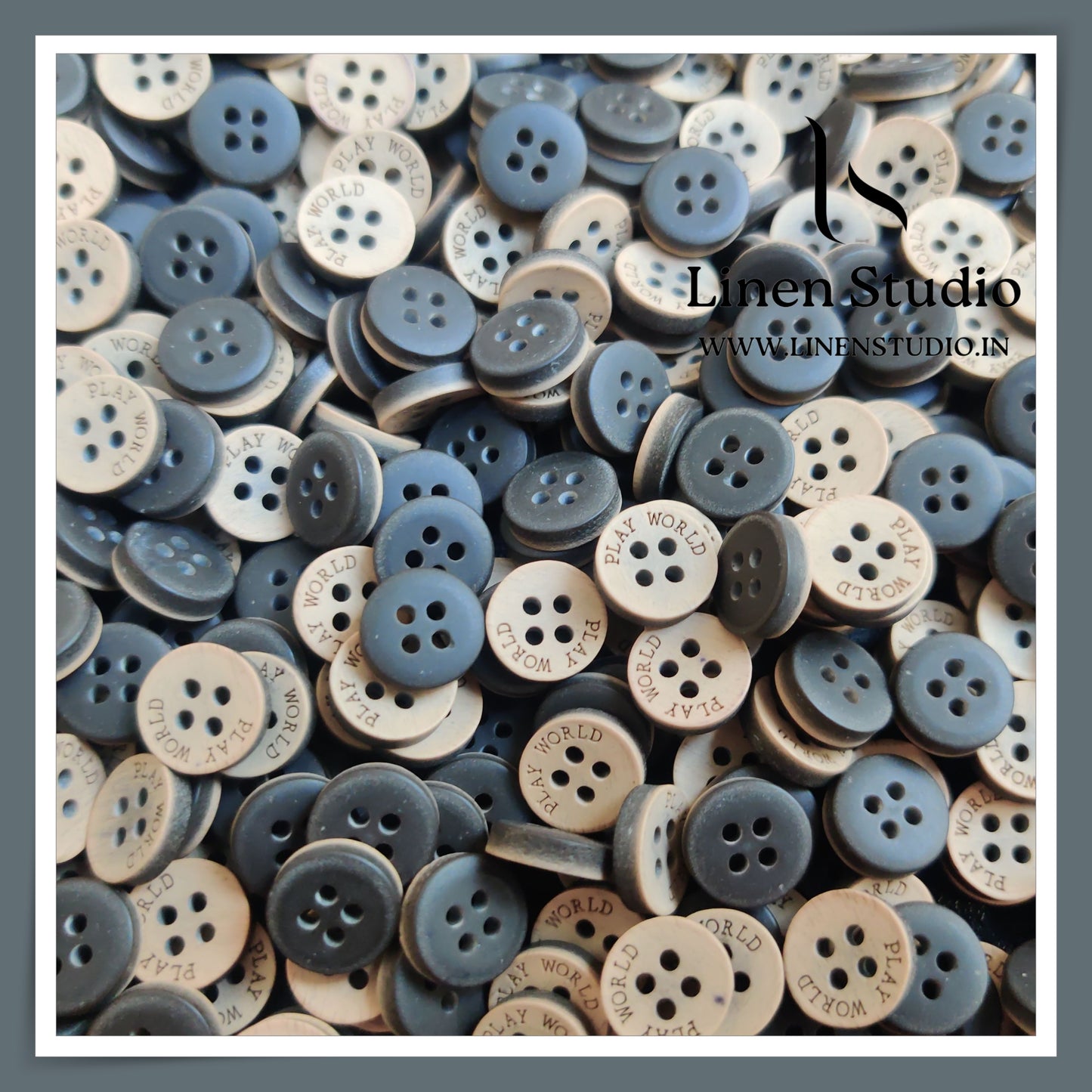 Round Rim 4 Hole Wood Imitation Shirt Buttons - SB01 18L