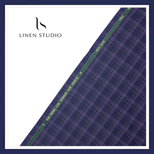 90's Merino Wool by Georgia Gullini Italy - Blue Purple Checks (60% SALE)