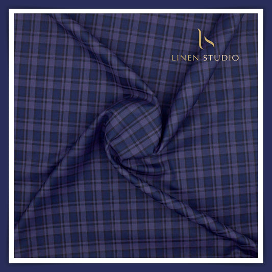 90's Merino Wool by Georgia Gullini Italy - Blue Purple Checks (60% SALE)