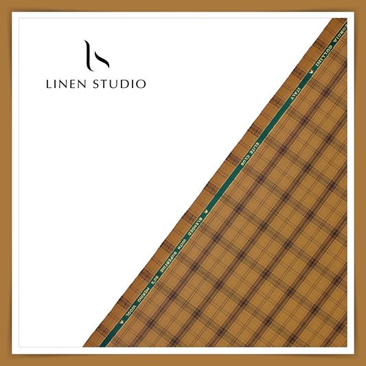 90's Merino Wool by Georgia Gullini Italy - Umber Brown Checks (60% SALE)