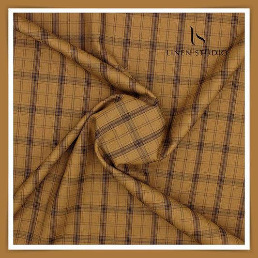 90's Merino Wool by Georgia Gullini Italy - Umber Brown Checks (60% SALE)