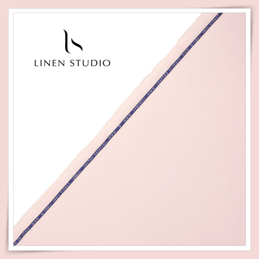 2/120's FINEST Supima Cotton Shirting by Vercelli Italy - Pale Pink (Fastest Selling) (NEW)