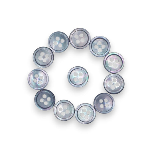 Round Rim 4 Hole Grey Marble Colour Fancy Shirt Buttons
