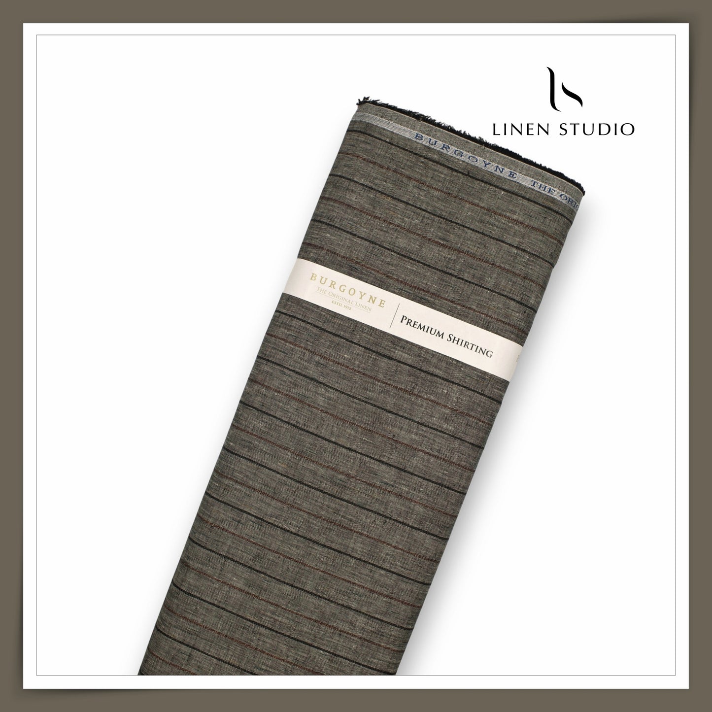 Burgoyne 60 Lea Pure Linen Shirting - Classic Earthy Stripes (BACK IN STOCK)