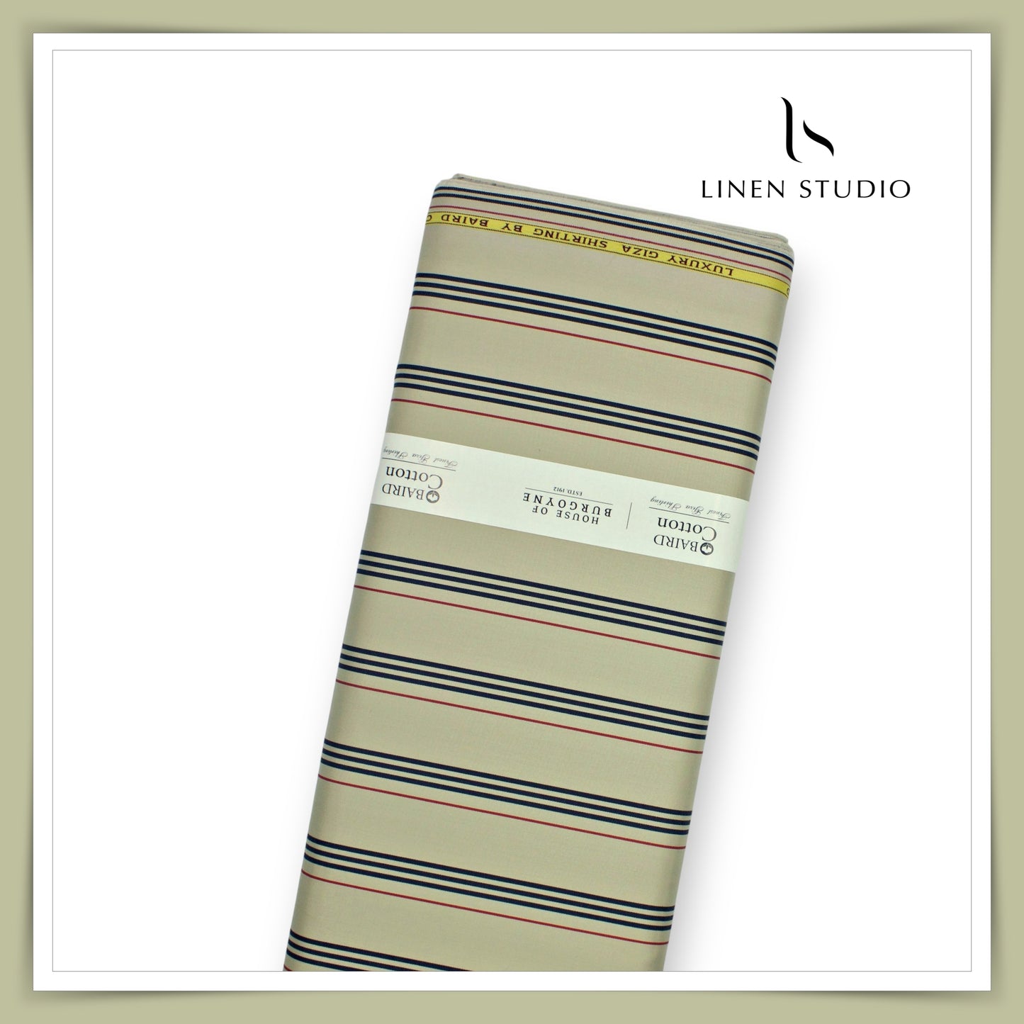 100% Finest Giza Cotton Shirting by Burgoyne - Burberry Stripes (NEW)