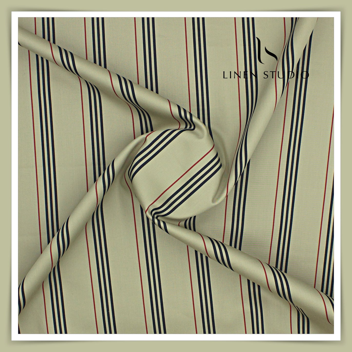 100% Finest Giza Cotton Shirting by Burgoyne - Burberry Stripes (NEW)