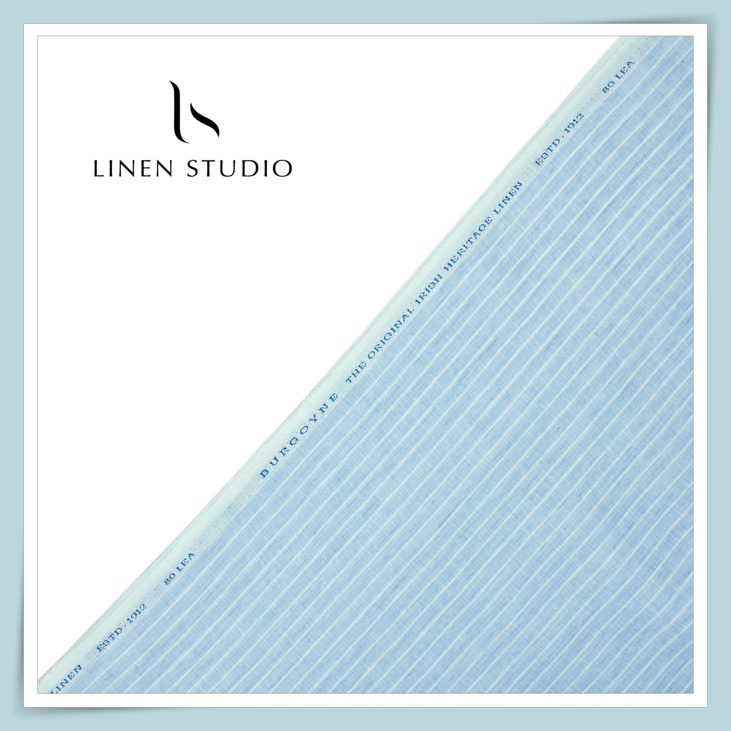 80 Lea Premium Shirting by Burgoyne - Neptune Blue Stripes (NEW)
