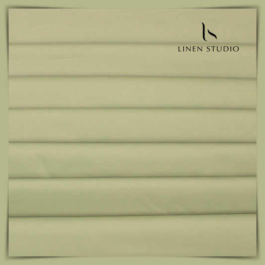 Premium Giza Cotton Satin Lycra Suiting - Sage Green (98% Cotton 2% Lycra)