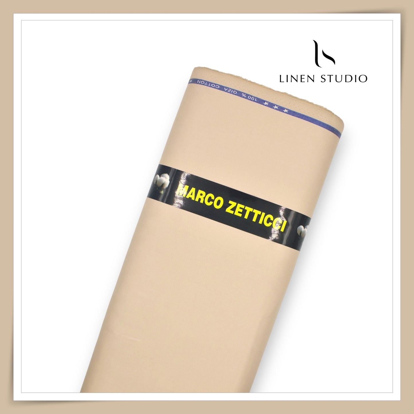 Premium Giza Cotton Satin Lycra Suiting - Soft Amber (98% Cotton 2% Lycra) (NEW)