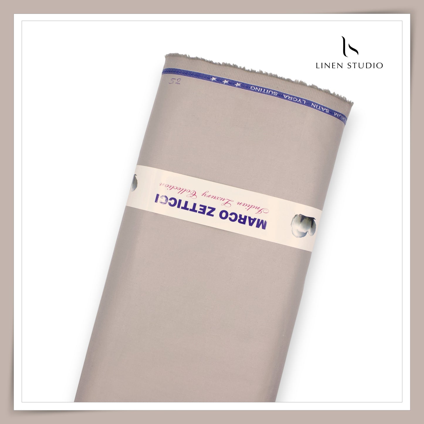 Premium Giza Cotton Satin Lycra Suiting - Silk Grey (98% Cotton 2% Lycra) (NEW)