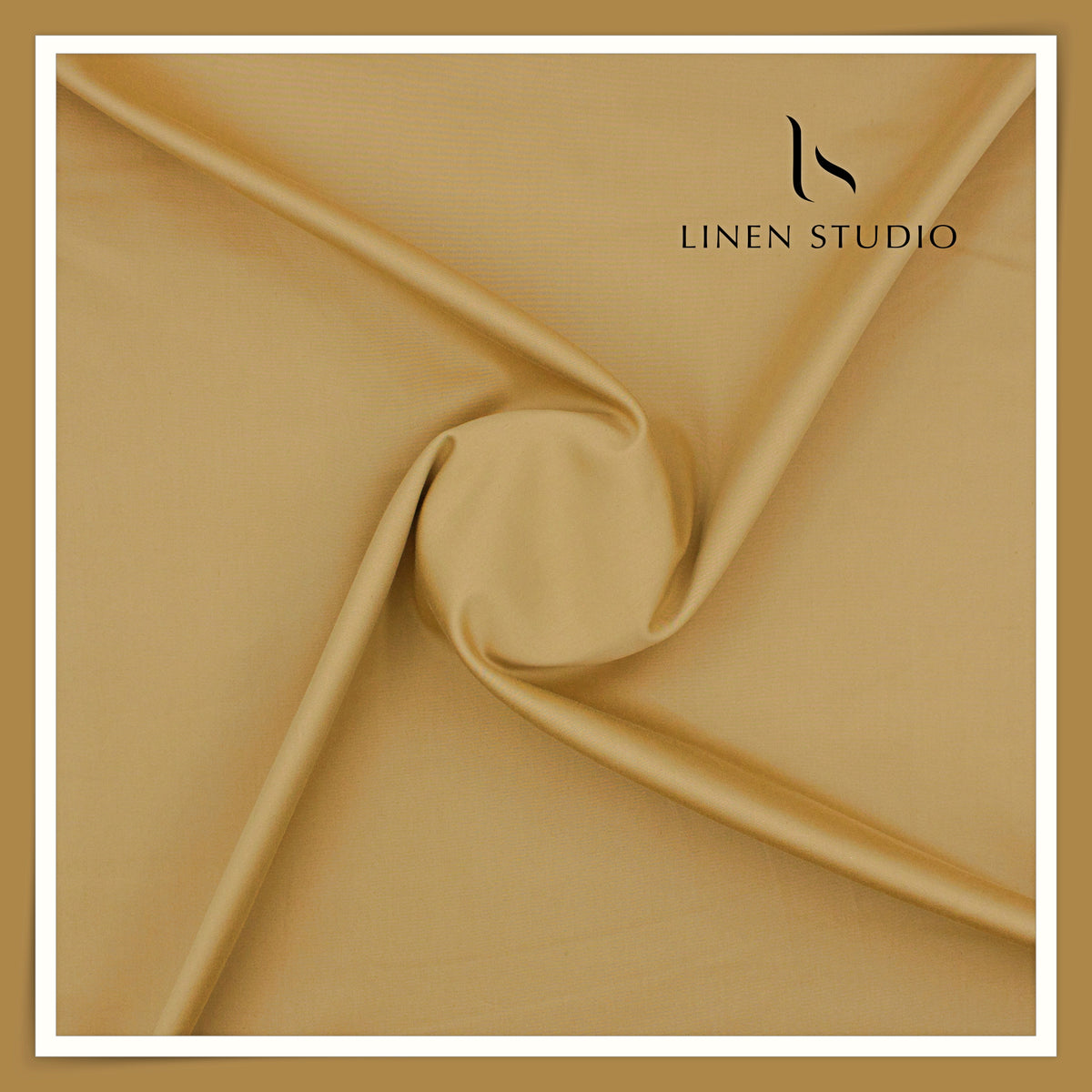 Premium Giza Cotton Satin Lycra Suiting - Camel Tan (98% Cotton 2% Lycra) (NEW)