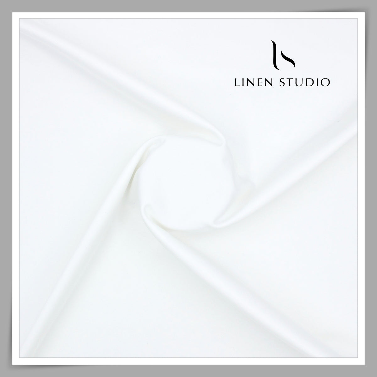Premium Giza Cotton Satin Lycra Suiting - Bright White (98% Cotton 2% Lycra) (NEW)