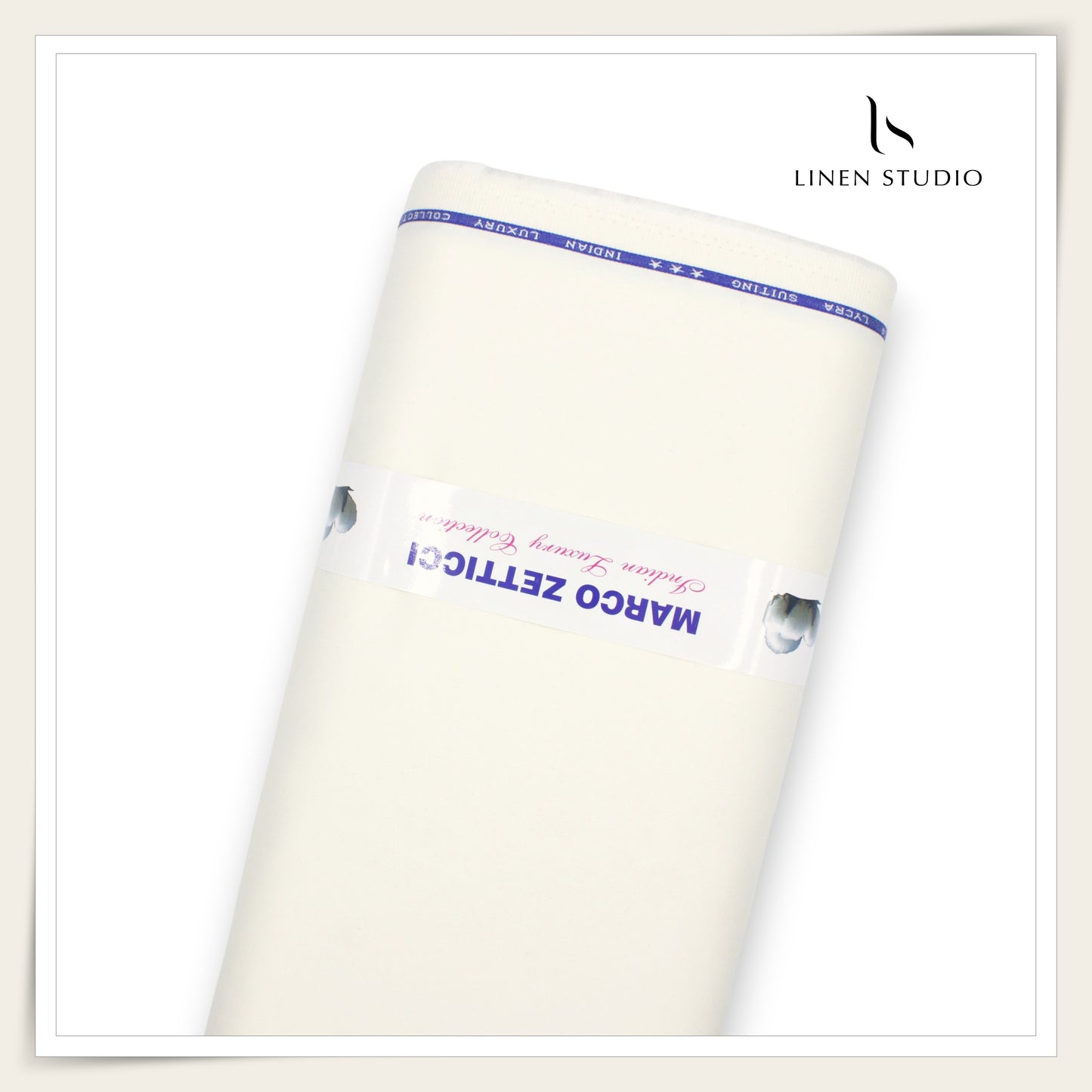 Premium Giza Cotton Satin Lycra Suiting - Merino Cream (98% Cotton 2% Lycra) (NEW)