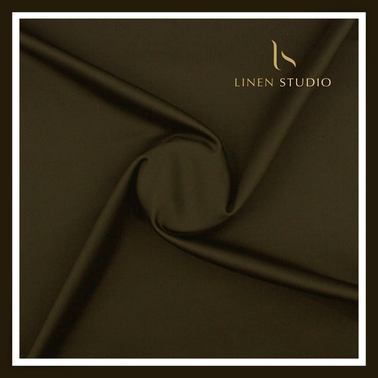 Premium Giza Cotton Satin Lycra Suiting - Birch Green (98% Cotton 2% Lycra) (NEW)