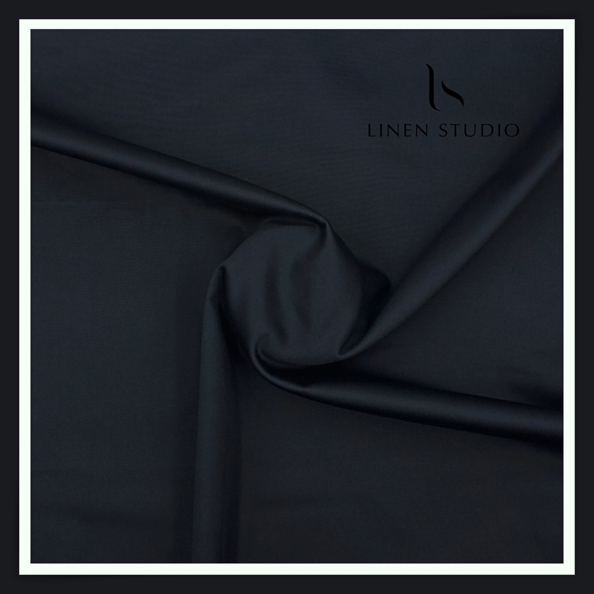 Premium Giza Cotton Satin Lycra Suiting - Dark Blue (98% Cotton 2% Lycra) (NEW)