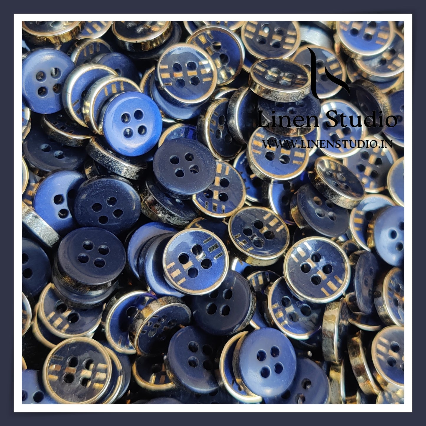 Round Rim 4 Hole Ringed Shirt Buttons - UV 18L(5)