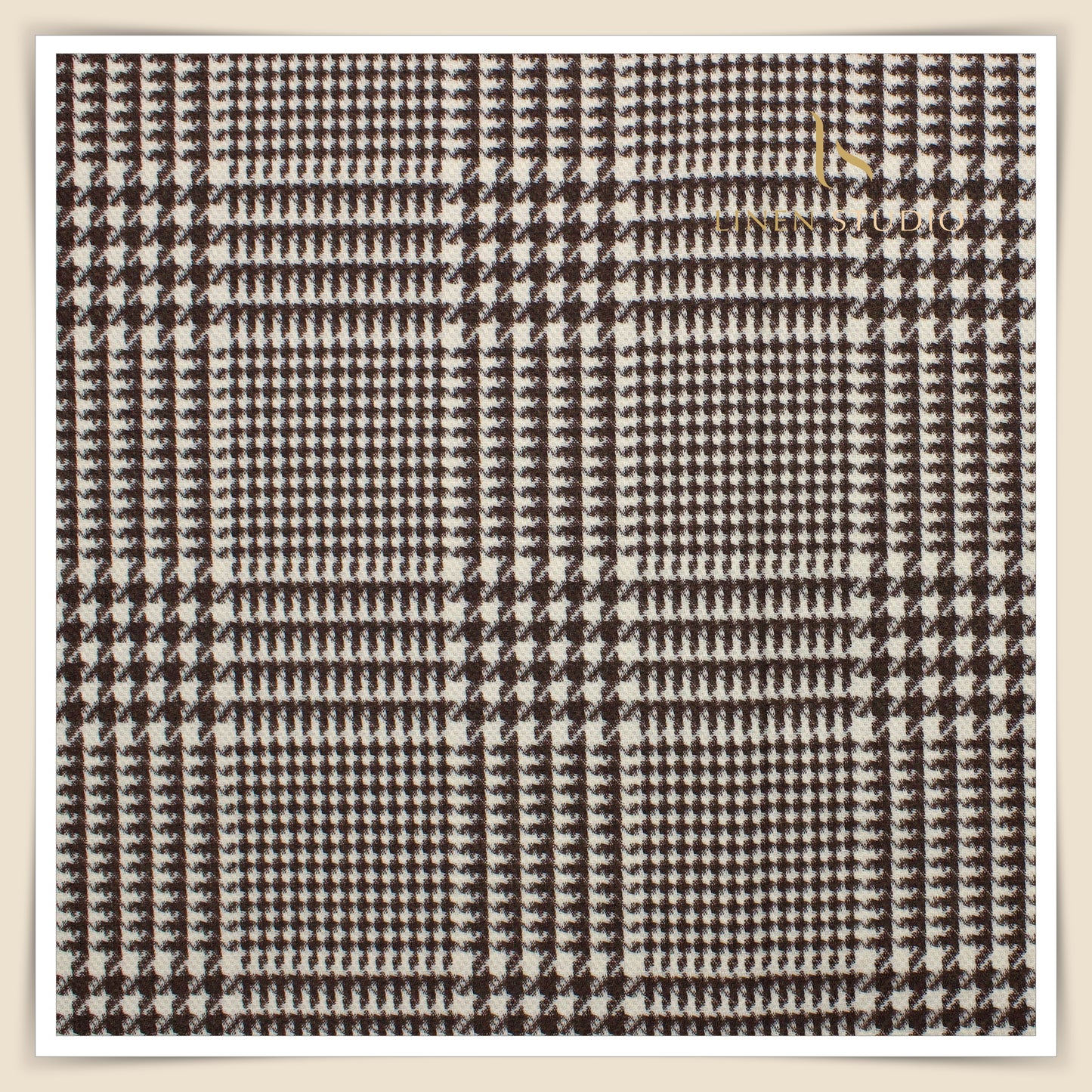 130's Australian Merino Wool by Vercelli - Brown Glen Plaid Checks (NEW)