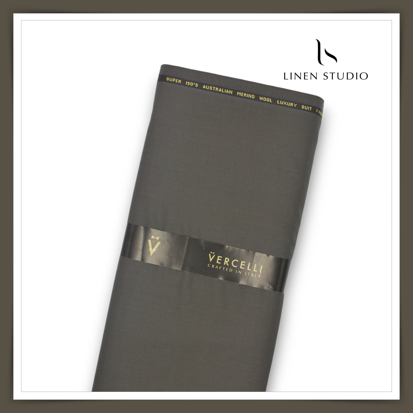 Super 150's Australian Merino Wool by Vercelli - Cement Grey - Linen Studio