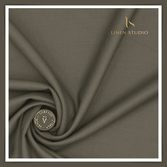 Super 150's Australian Merino Wool by Vercelli - Cement Grey - Linen Studio