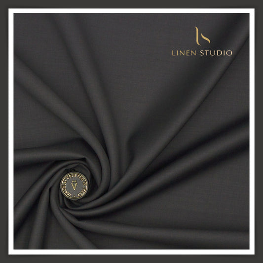 Super 120's Australian Merino Wool by Vercelli - Pebble Grey - Linen Studio