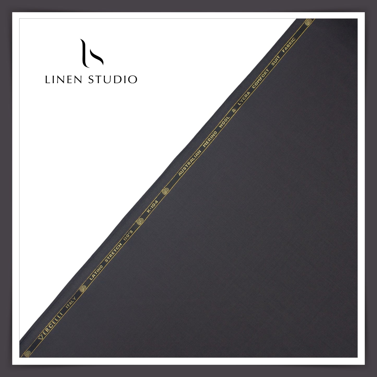 Super 120's Australian Merino Wool by Vercelli - Anchor Grey (With Stretch) - Linen Studio